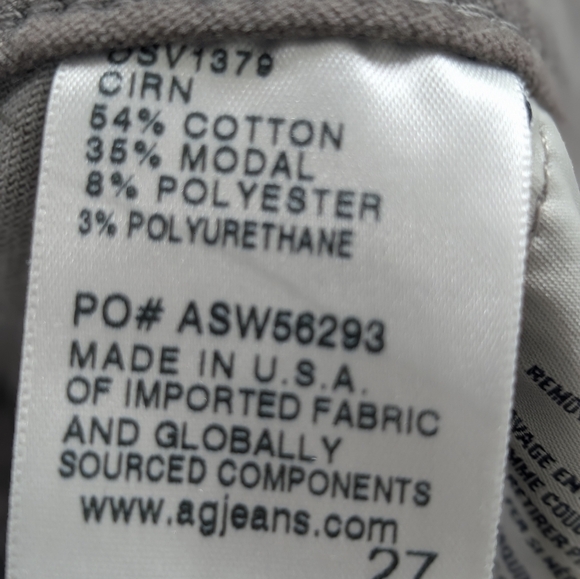 AG Adriano Goldschmied The Farrah High Rise Skinny Jeans Gray Corduroy NWT 27 - Picture 3 of 8